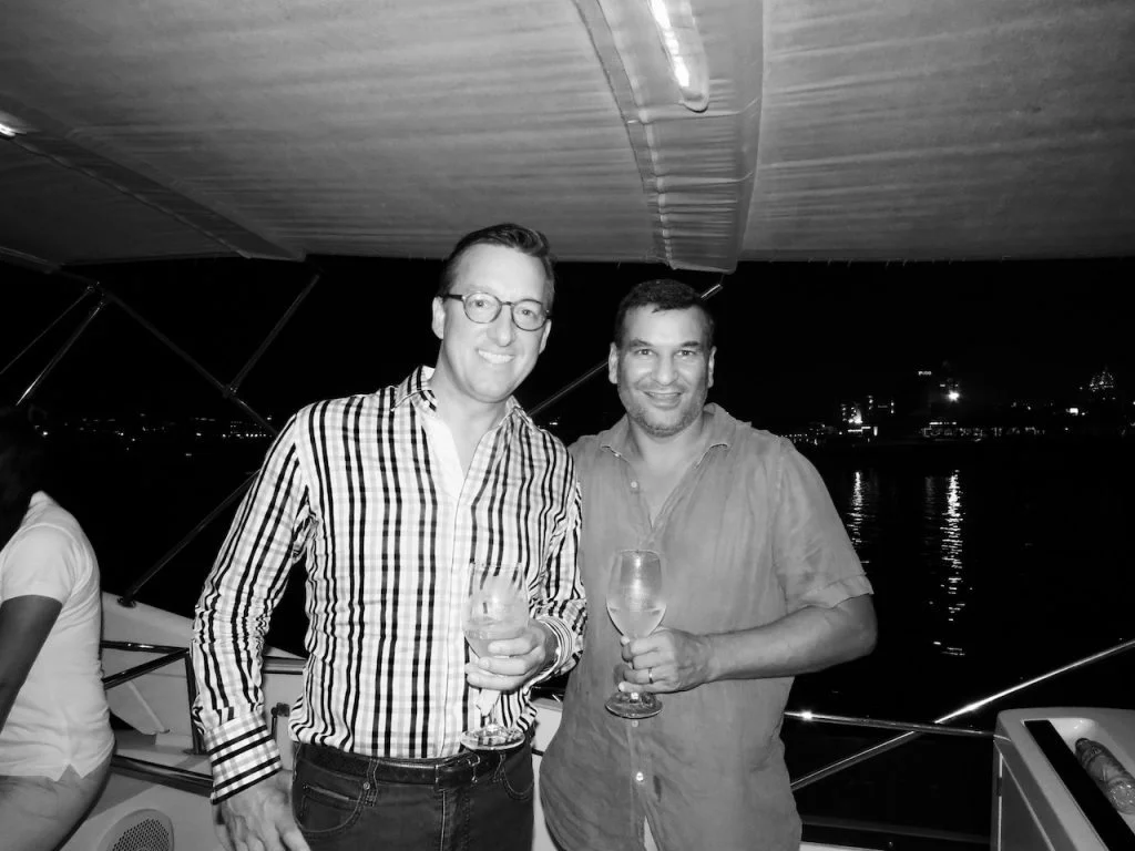Globaleye CEO Tim Searle with SmartYacht Middle East’s Managing Director Chirag Shah