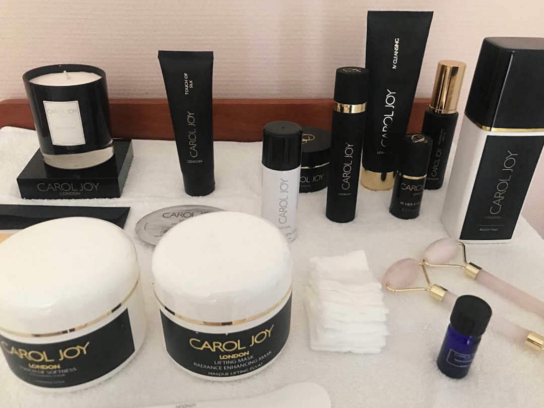 A little peek at the spread of Carol Joy London products at the spa