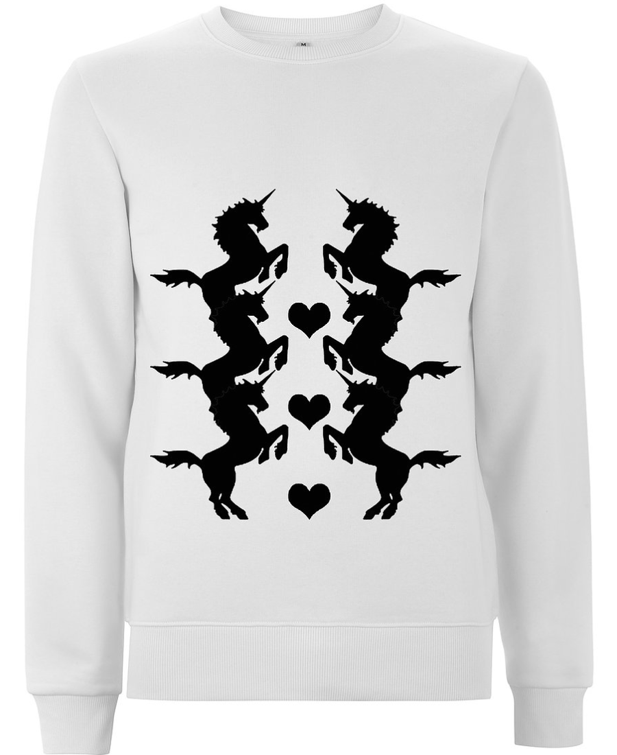 Crown Love - Unicorn Black/White Sweatshirt