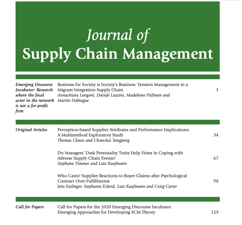 Volume 55 Issue 4 is now available — Journal of Supply Chain Management