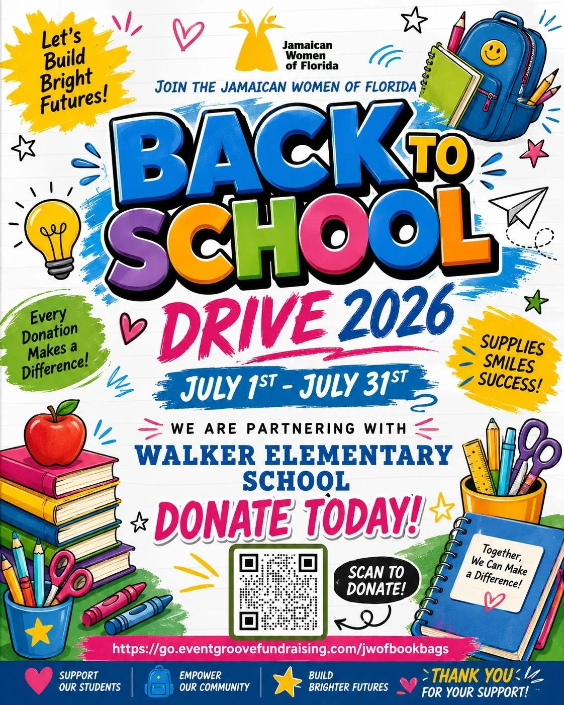 JWOF BACK TO SCHOOL DRIVE - ENDS JULY 31st 