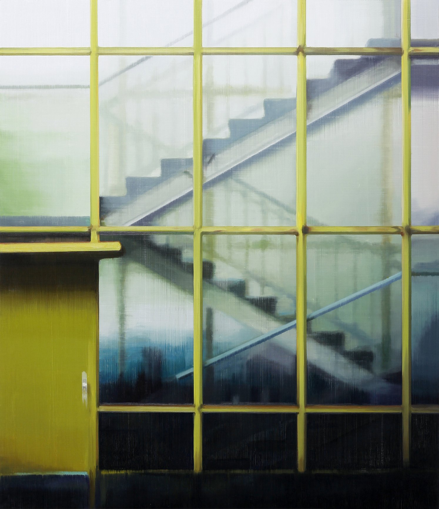  Hansa Stairs, 2023, oil on wood, 101 x 87 cm 