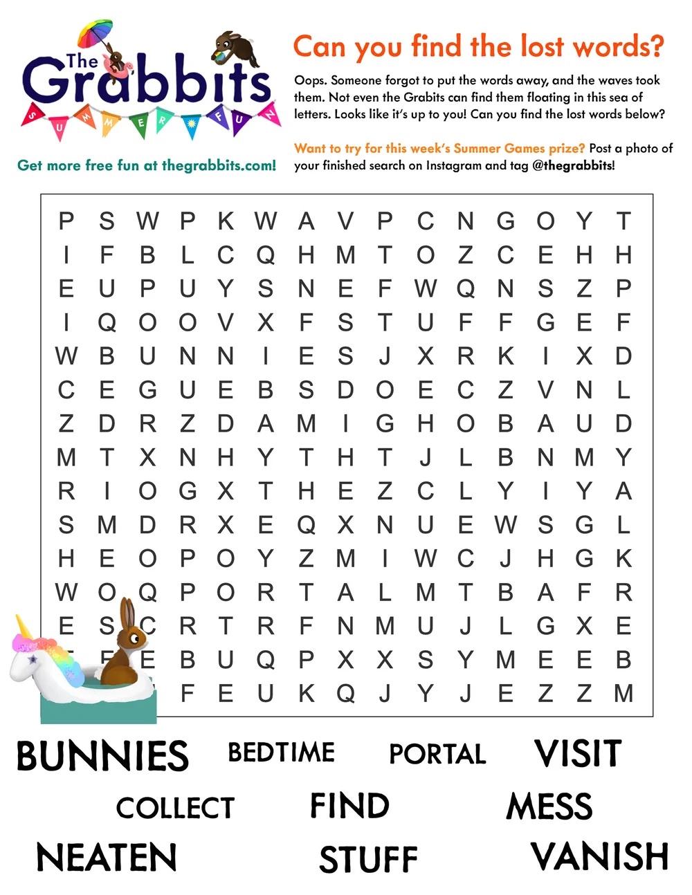 Word Search — The Grabbit Report — The Grabbits
