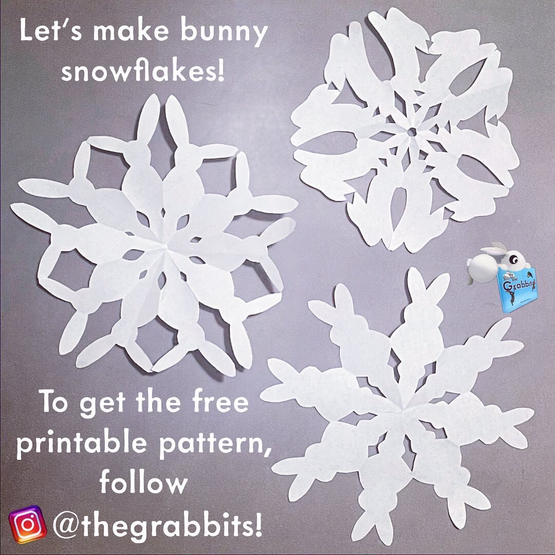 Got a friendly challenge to design a bunny-themed snowflake...et voil&agrave;! To get the free printable with 6 different patterns and a how-to video, follow @thegrabbits. 

Should have the post and video up tomorrow if I don&rsquo;t wipe out while p