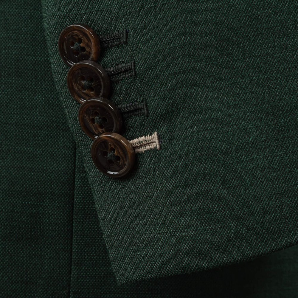 Trouwpak+3+Delig+Saffier+Groen+Merino+Wol+met+Light+Sand+Herringbone+Tweed+Gilet 28.jpg