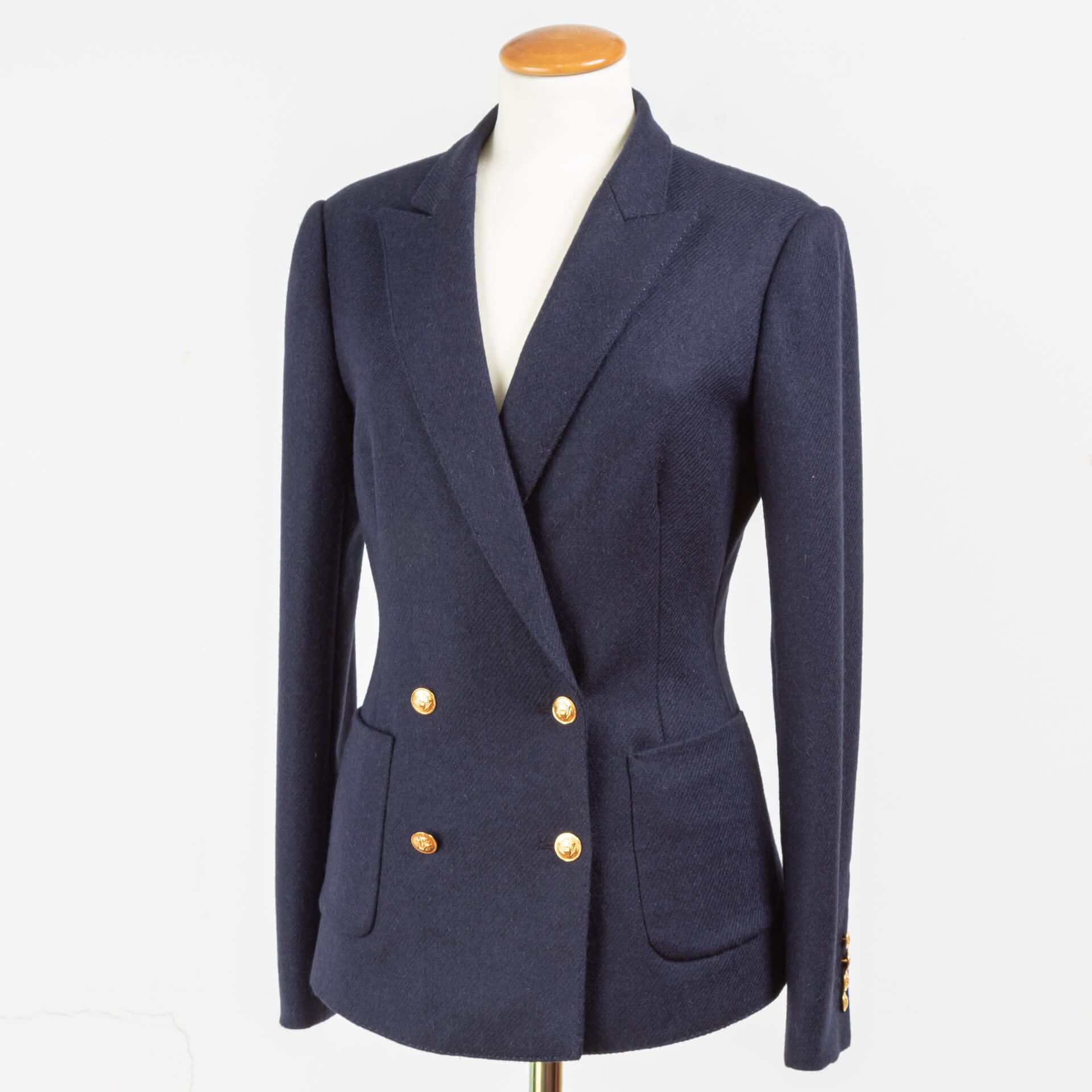 Dames Blazer Double Breasted met Patch Pockets in Tweed