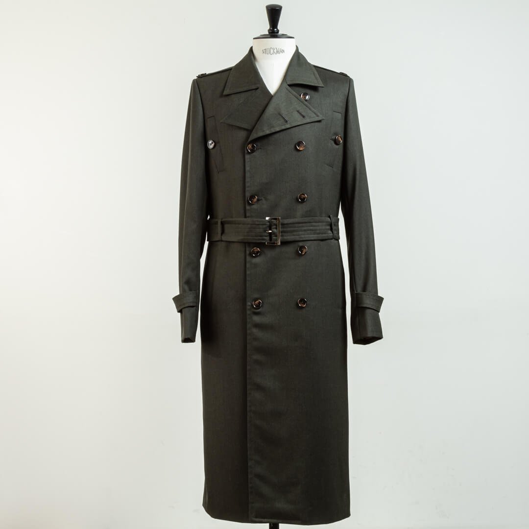 Bespoke Trenchcoat Forest Green Cavalry Twill