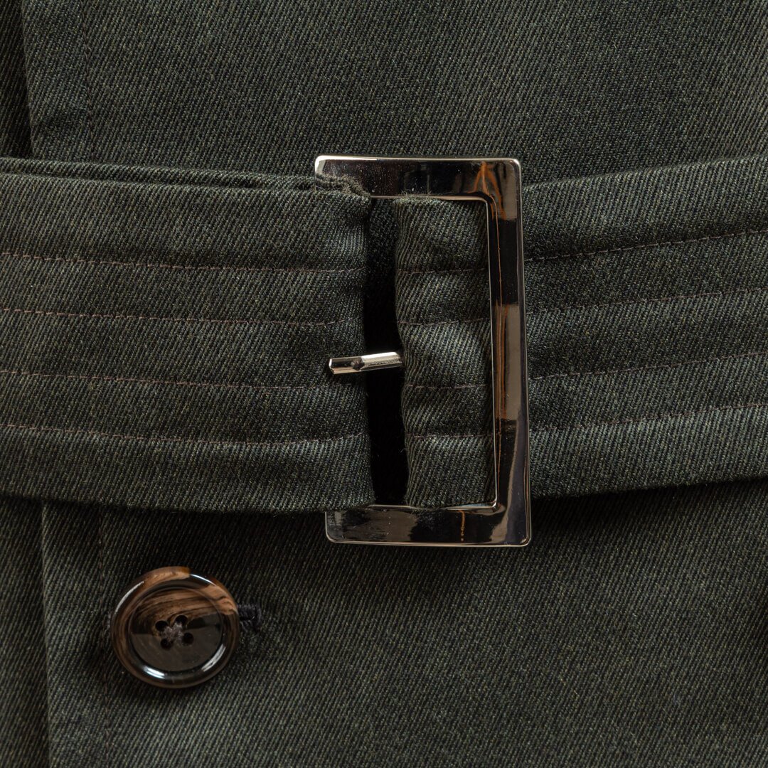 Bespoke Trench Coat Forest Green Cavalry Twill