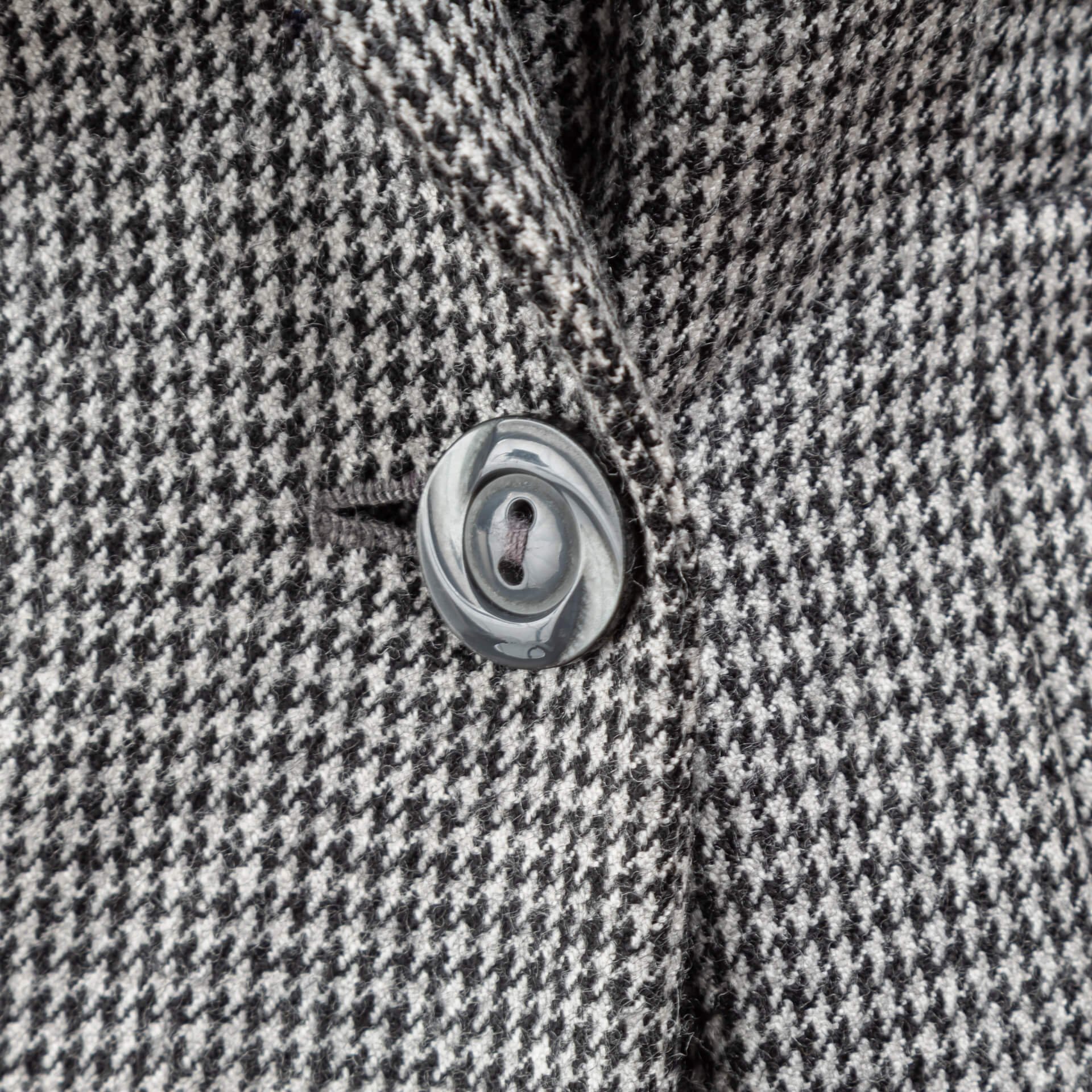 Blazer Double Breasted Opstaande Kraag Pied De Poule Houndstooth