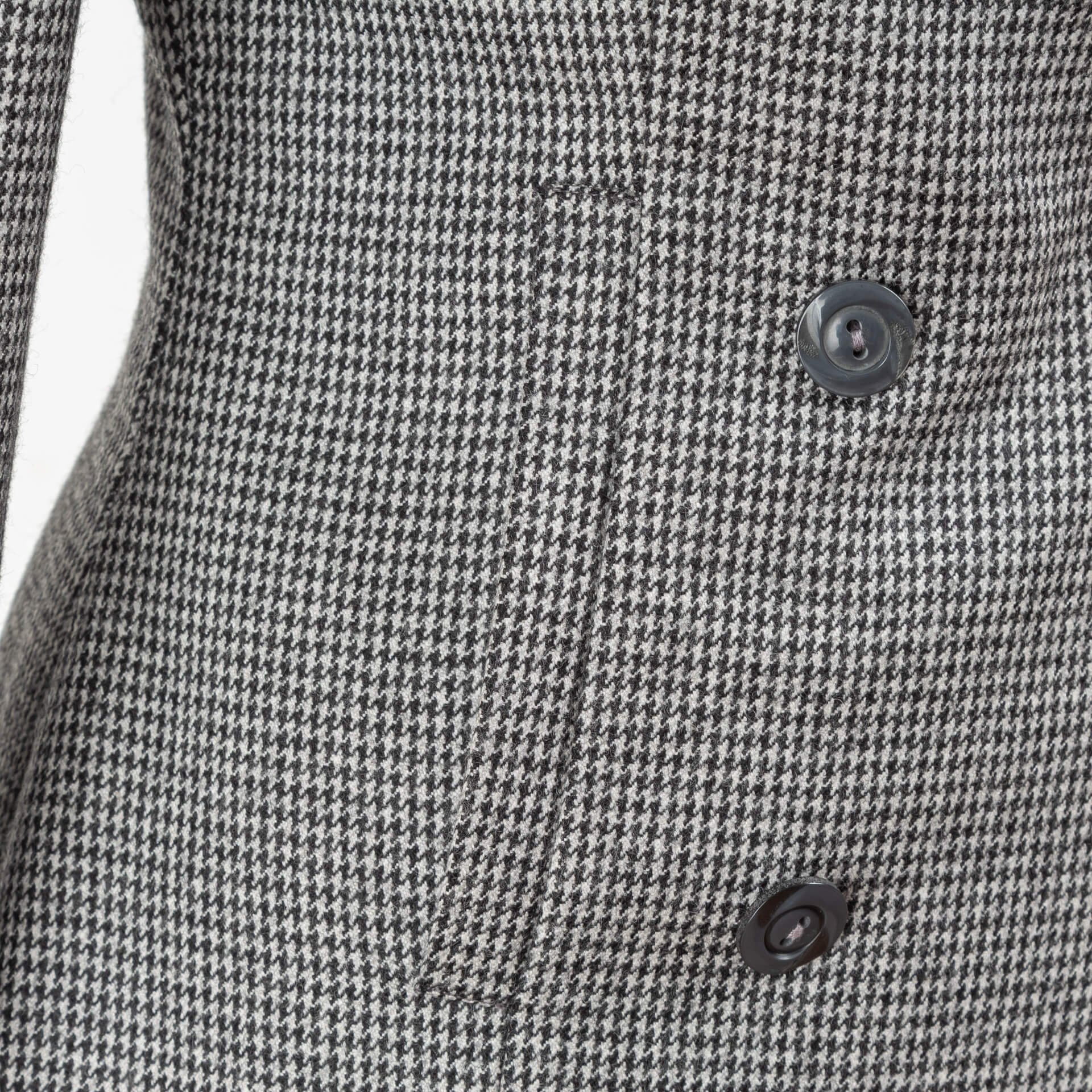 Blazer Double Breasted Opstaande Kraag Pied De Poule Houndstooth