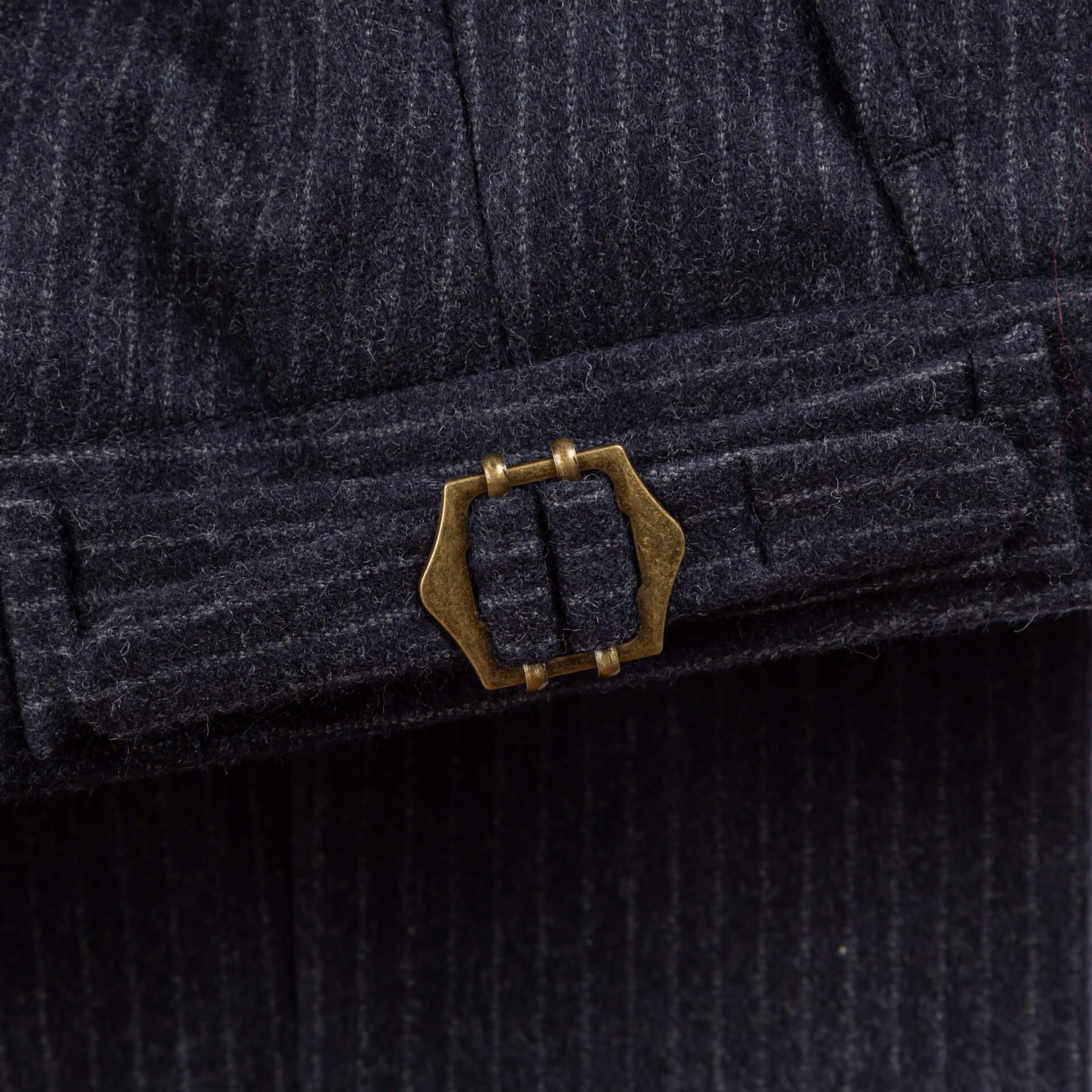 Vintage Broek Wol French Navy Pinstripe
