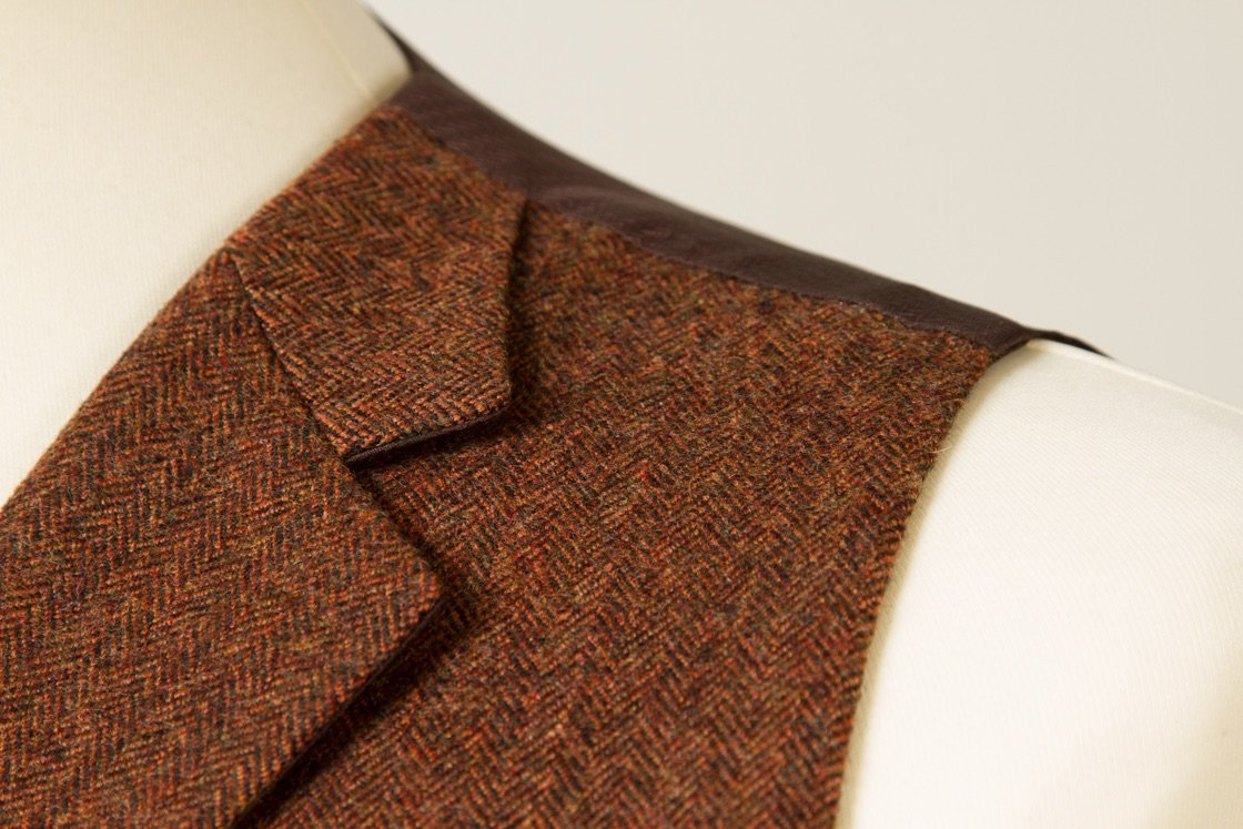6954+-+Waistcoat+Vest+Gilet+tailor+made+Rust+Herringbone+38+inch+(6).jpeg