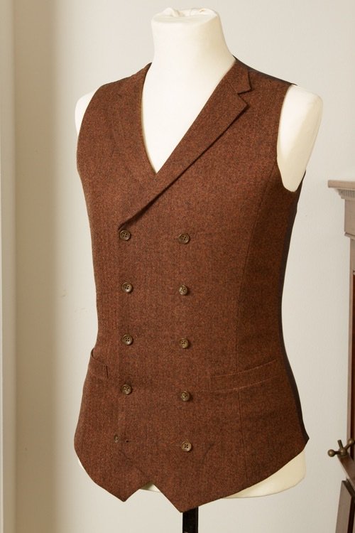 6954+-+Waistcoat+Vest+Gilet+tailor+made+Rust+Herringbone+38+inch+(10).jpeg