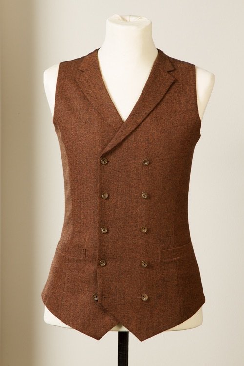 6954+-+Waistcoat+Vest+Gilet+tailor+made+Rust+Herringbone+38+inch+(13).jpeg