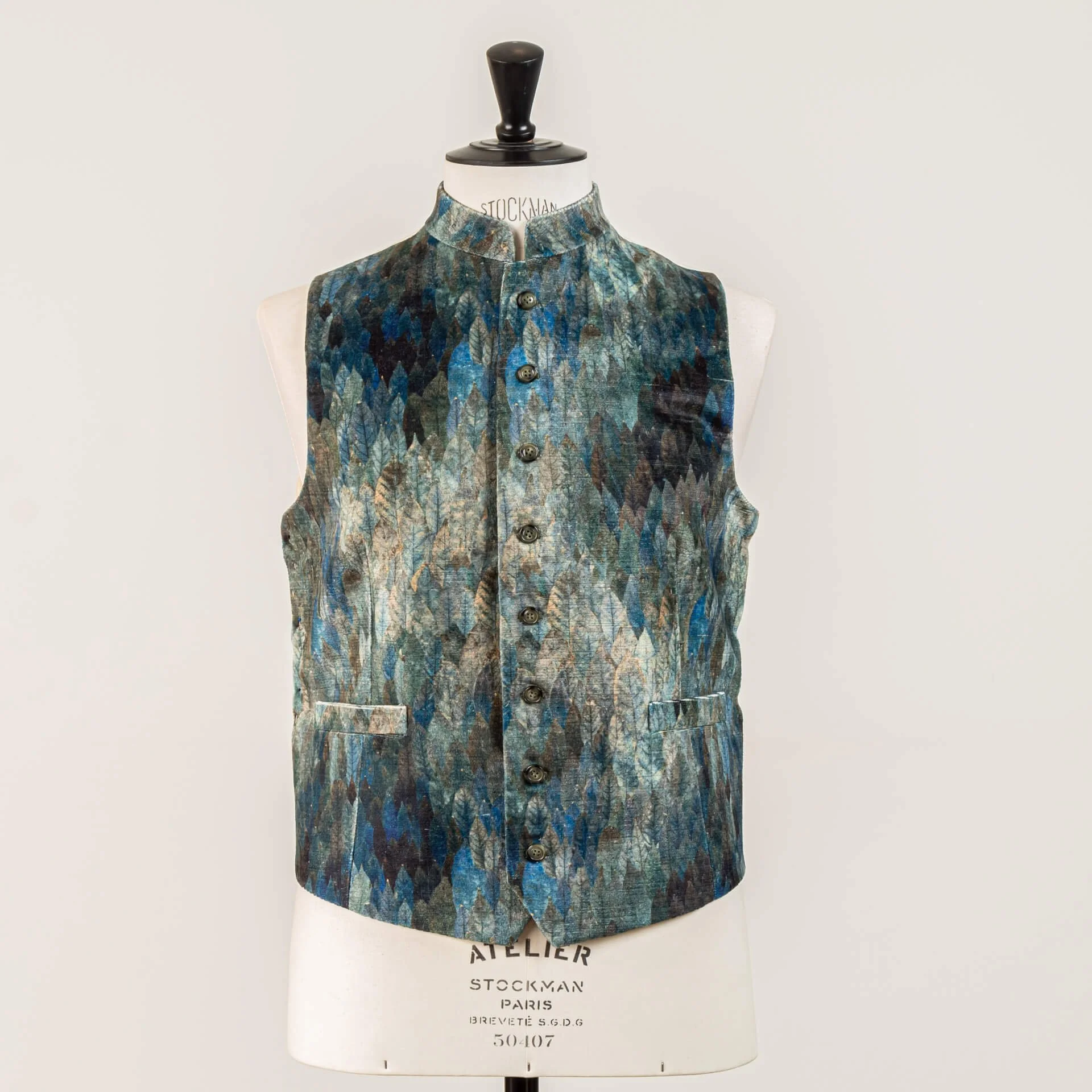 Custom Made Gilet Jacquard Nehru Kraag