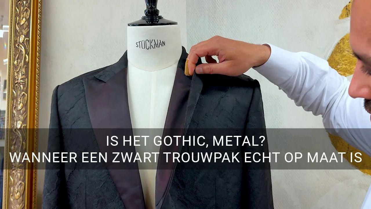 Is het gothic, metal? Nee. Dit is wanneer een zwart trouwpak echt op maat is