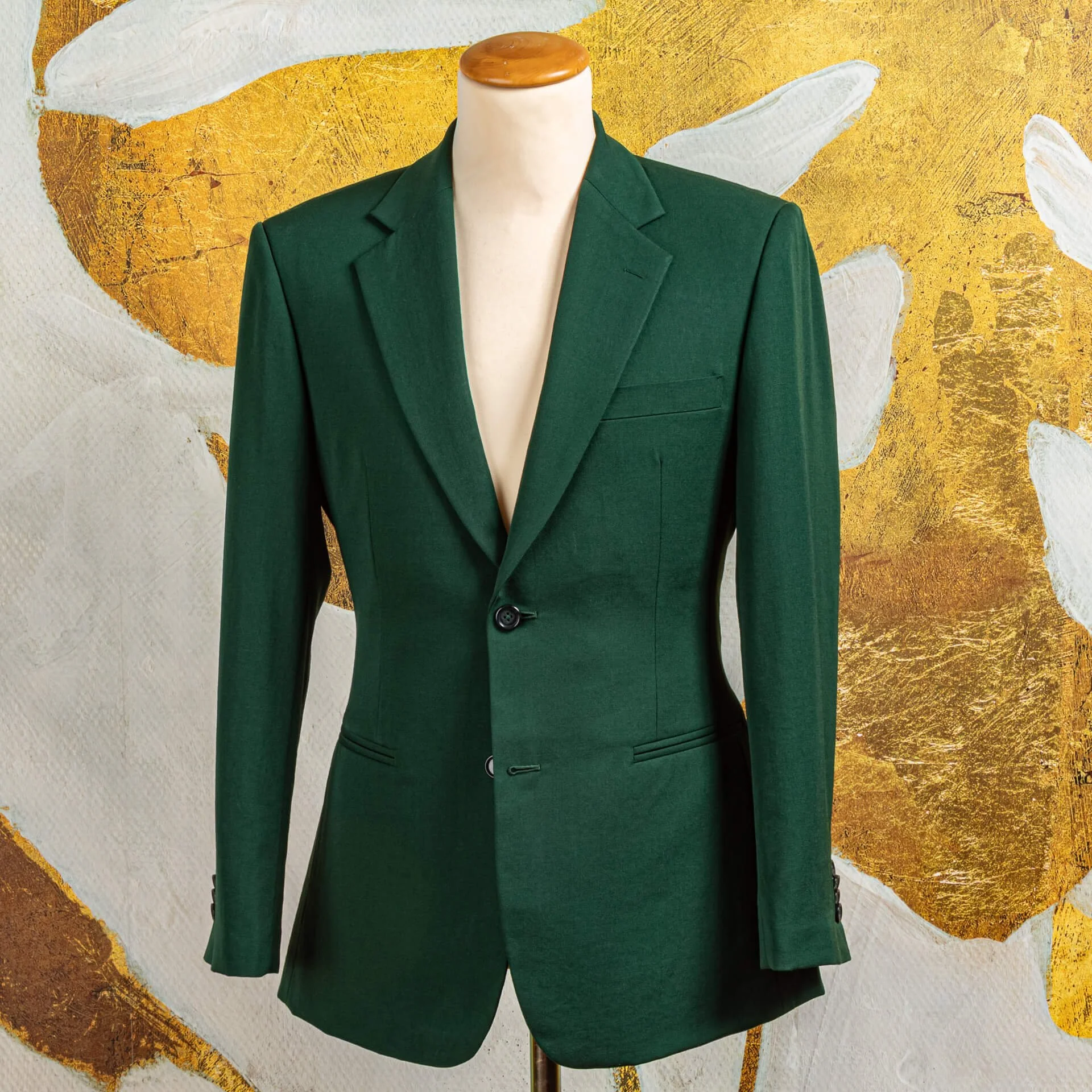 Groen maatpak voor bruiloft en daarna - Merino wol