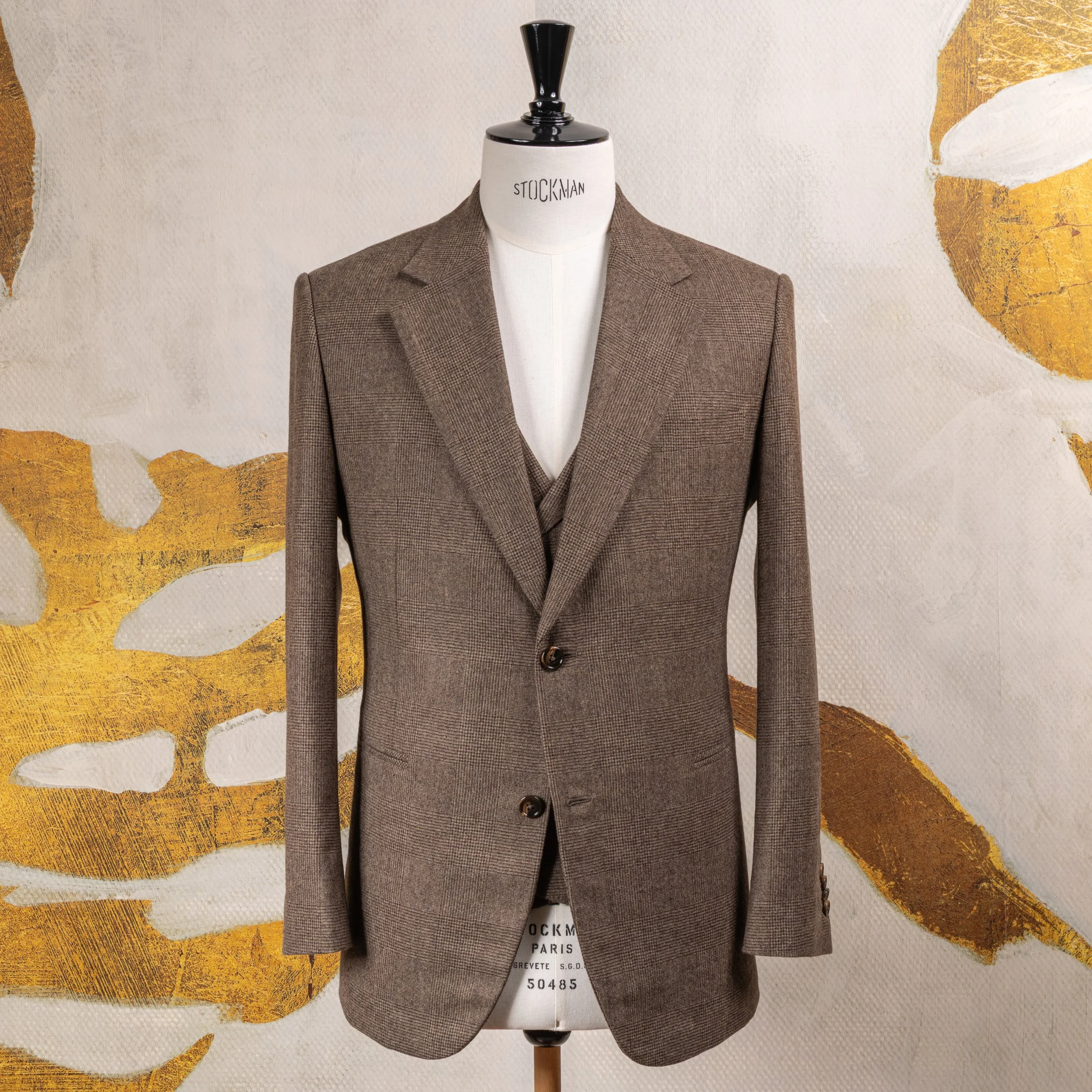 Bruin 3-delig pak in Glen Check flannel - Fox Brothers-1.jpg