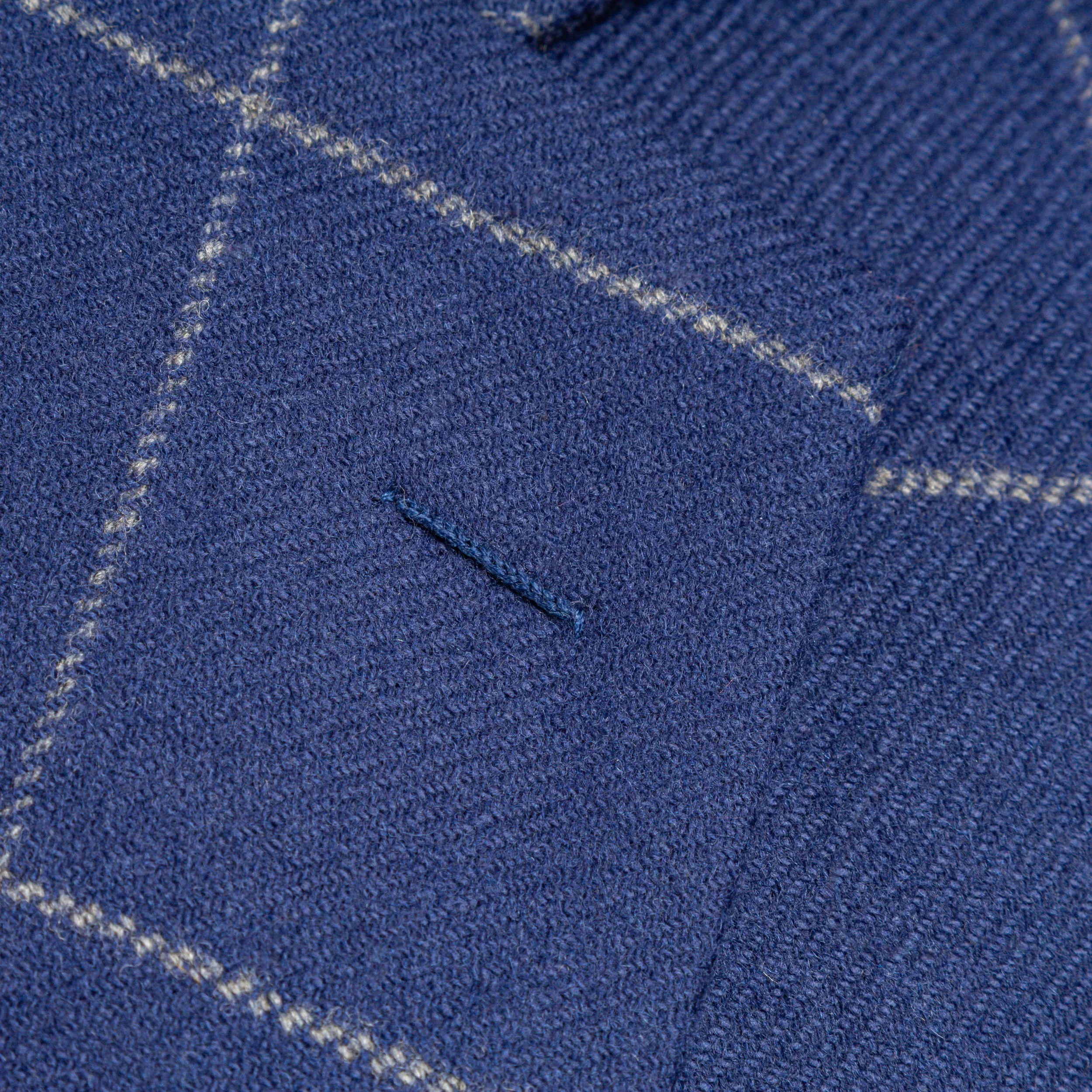 French Blue wol-cashmere flanellen pak met Windowpane ruit - Holland & Sherry-7.jpg