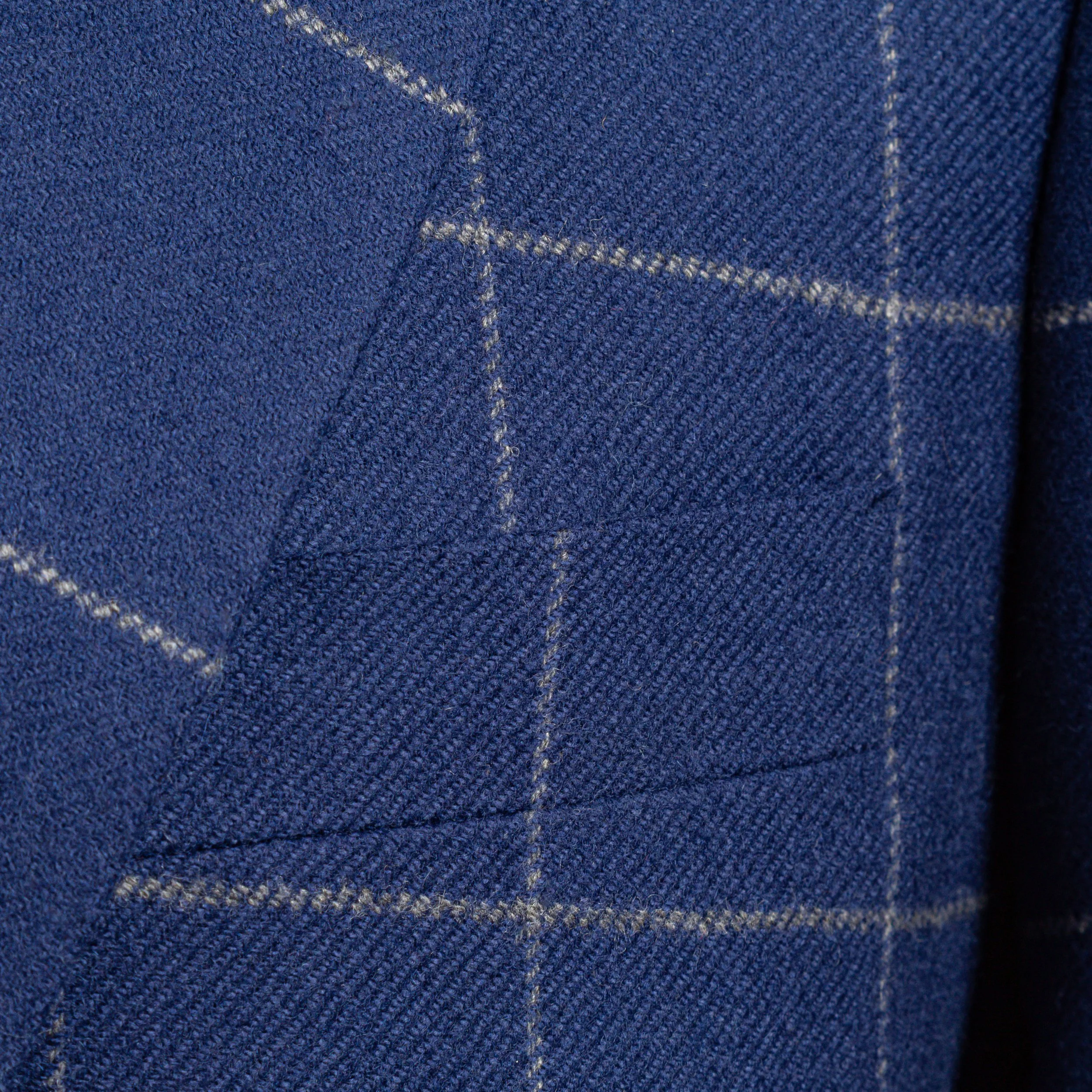 French Blue wol-cashmere flanellen pak met Windowpane ruit - Holland & Sherry-8.jpg