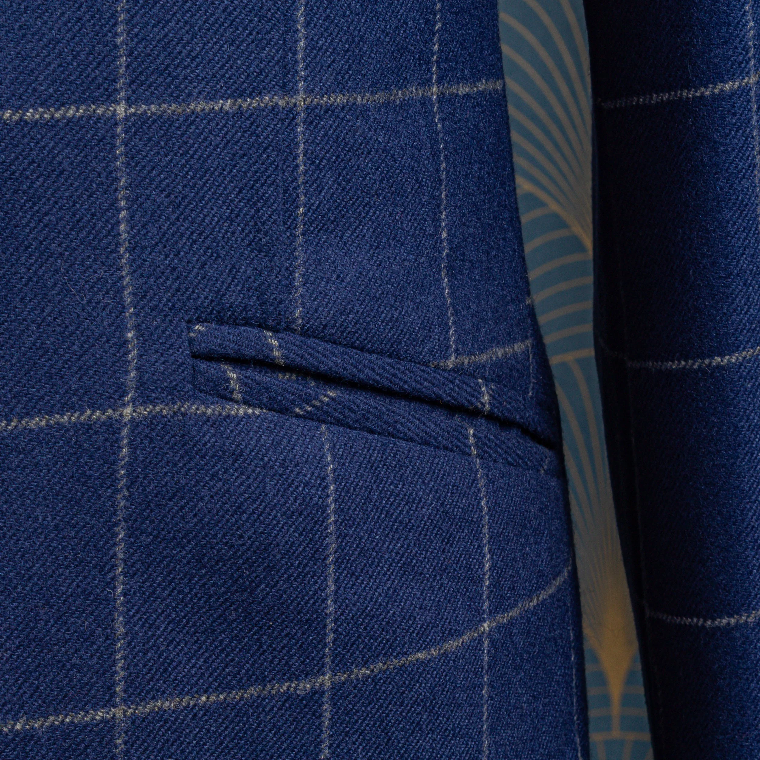 French Blue wol-cashmere flanellen pak met Windowpane ruit - Holland & Sherry-10.jpg