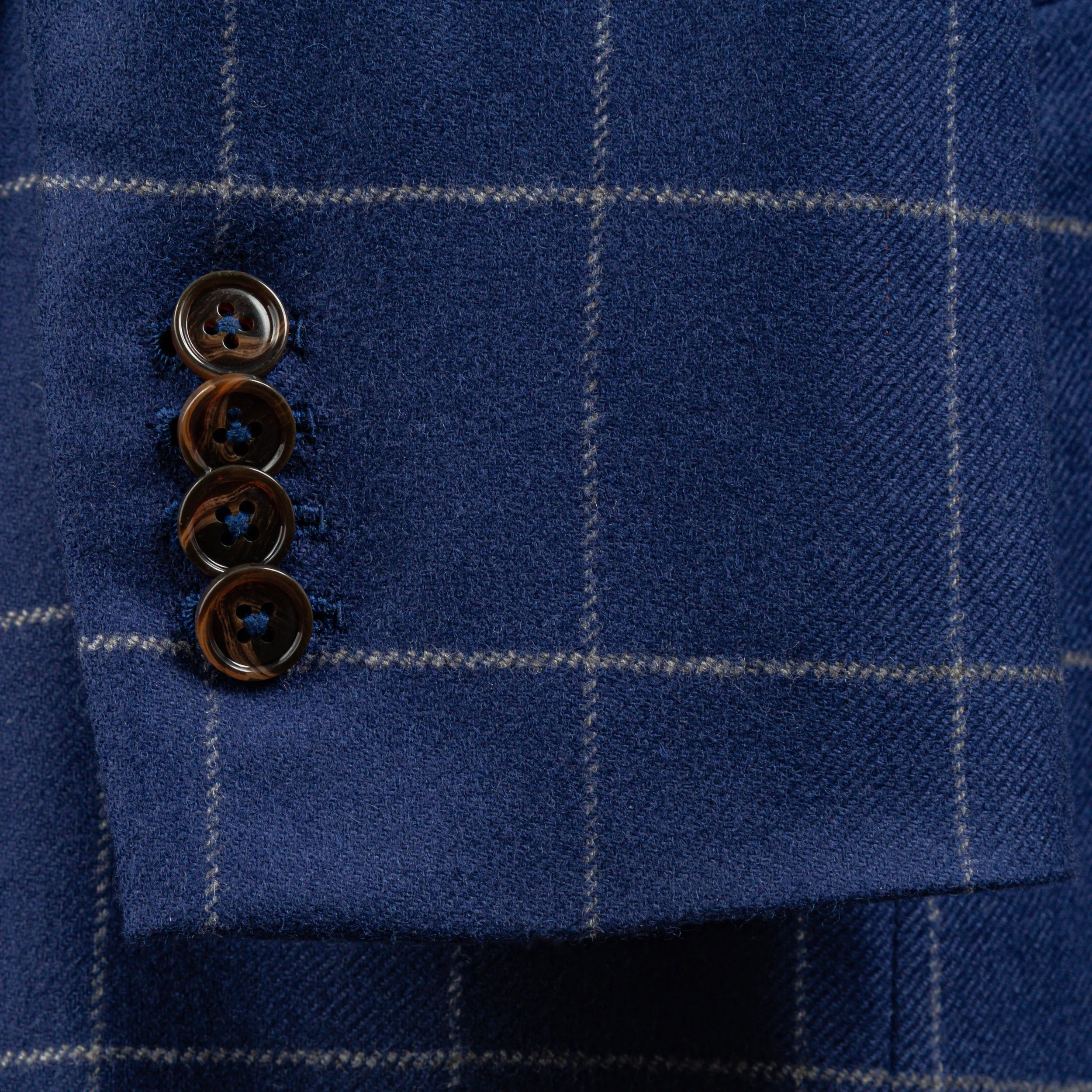 French Blue wol-cashmere flanellen pak met Windowpane ruit - Holland & Sherry-13.jpg