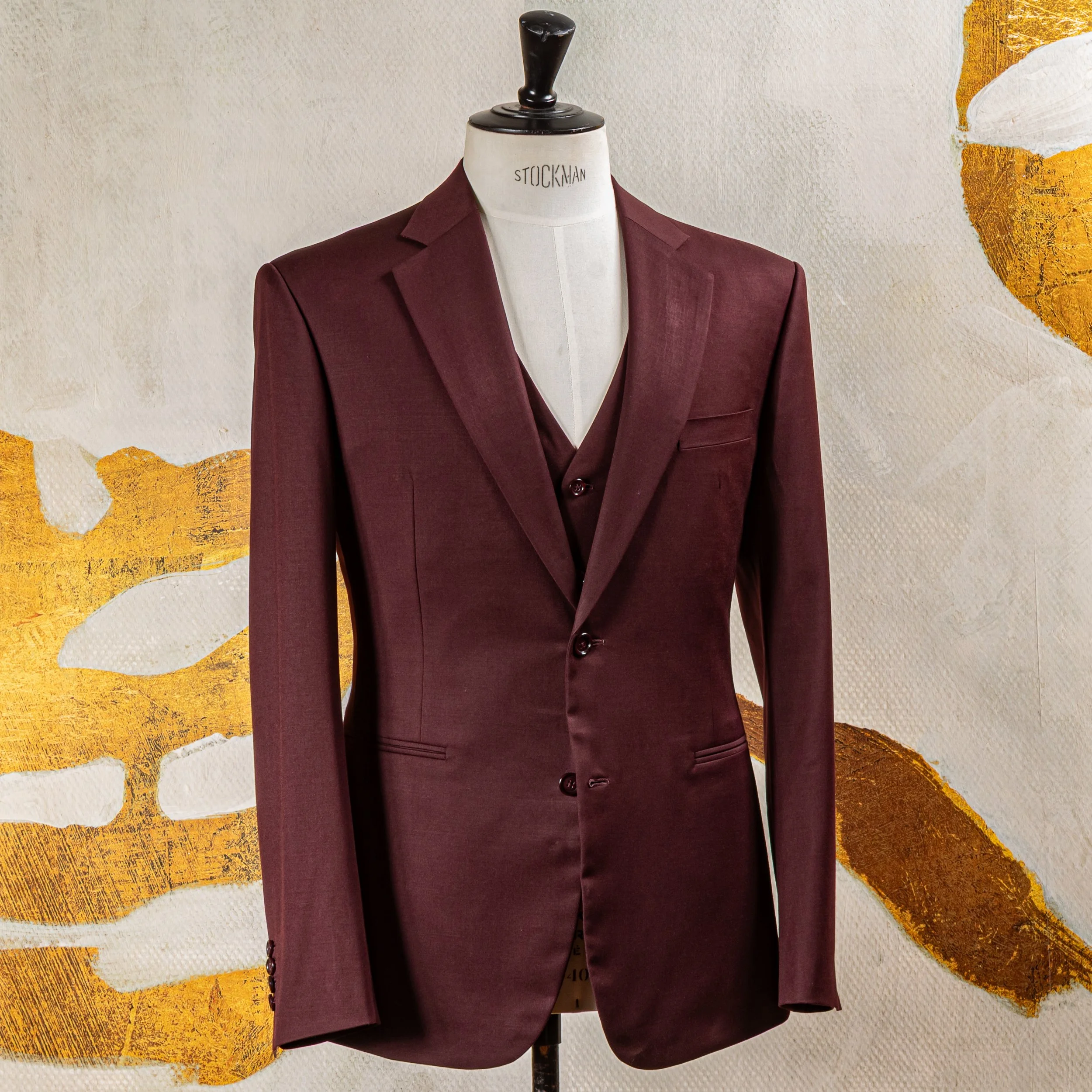 Burgundy 3-delig trouwpak op maat - Donkerrode merino wol-3.jpg