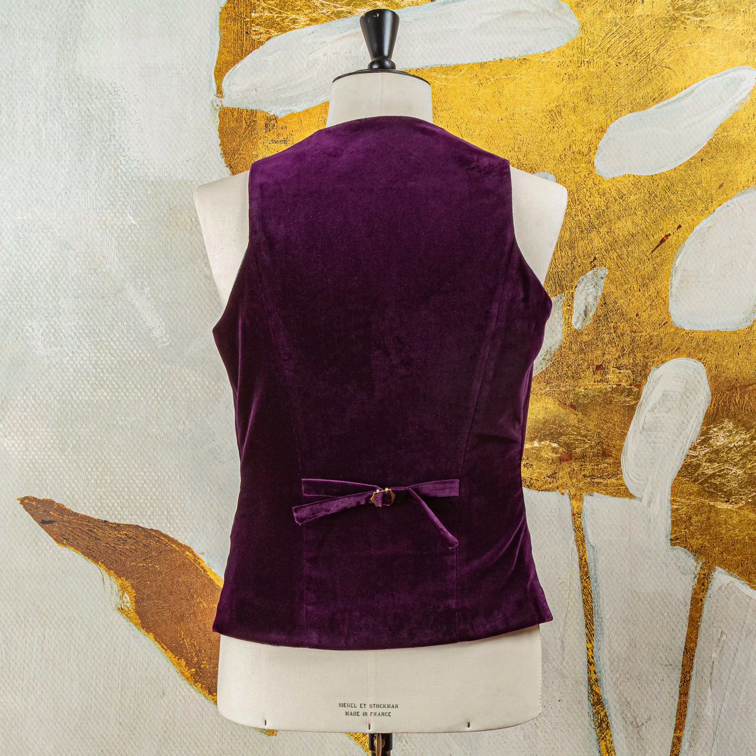 Aubergine Dinner Jacket met Double Breasted Gilet in Fluweel - Holland & Sherry-7.jpg