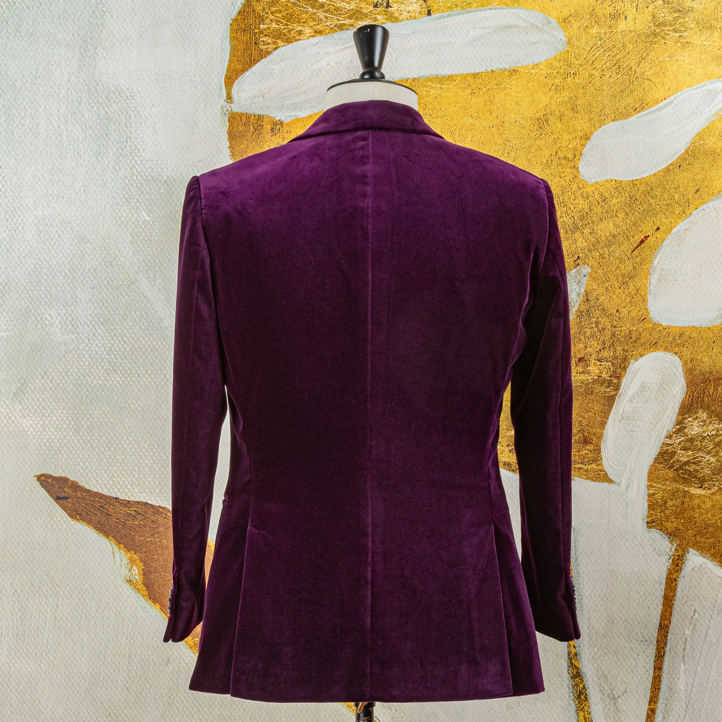 Aubergine Dinner Jacket met Double Breasted Gilet in Fluweel - Holland & Sherry-19.jpg