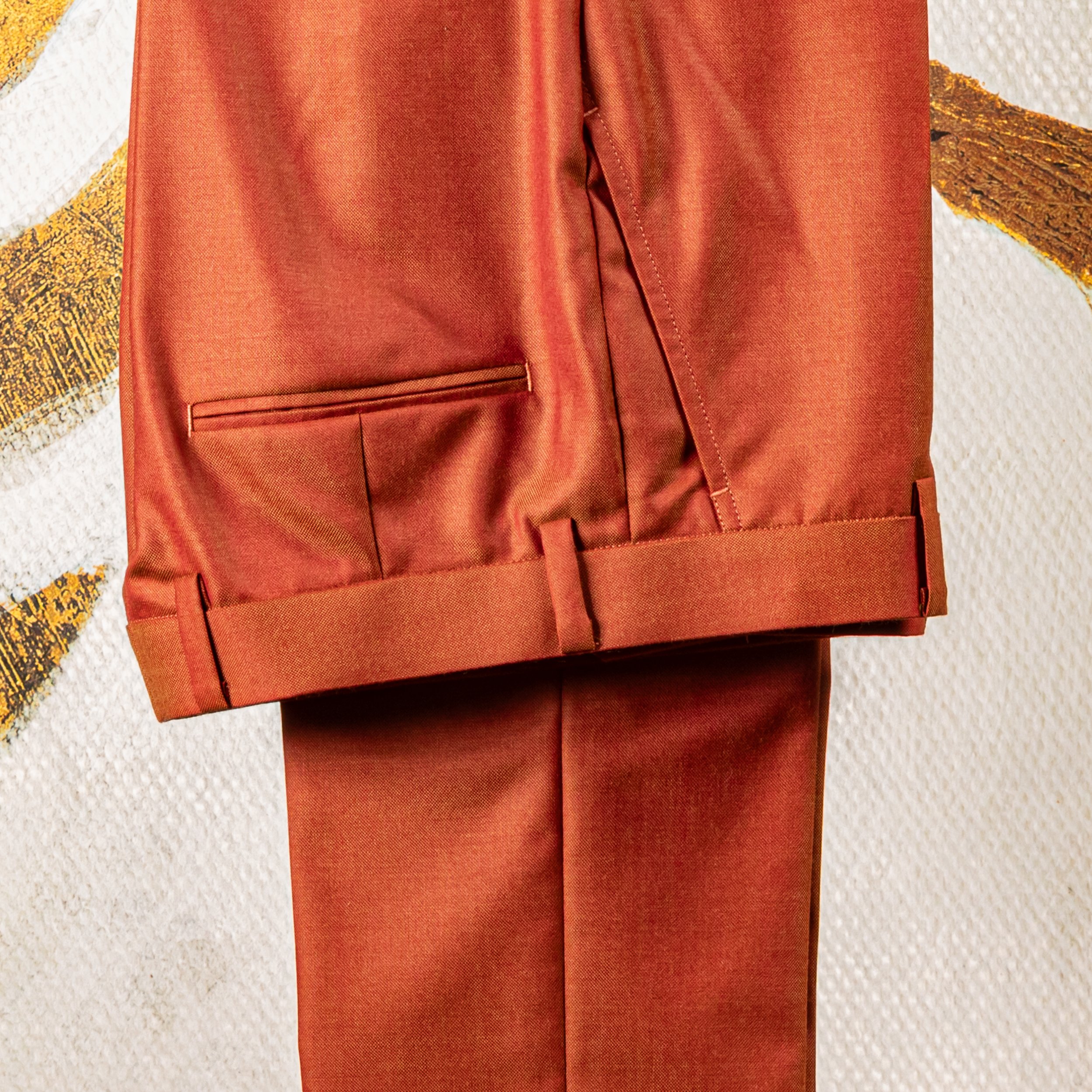 Oranje 3-delig trouwpak met mosterdgeel gilet - Bateman Ogden-23.jpg