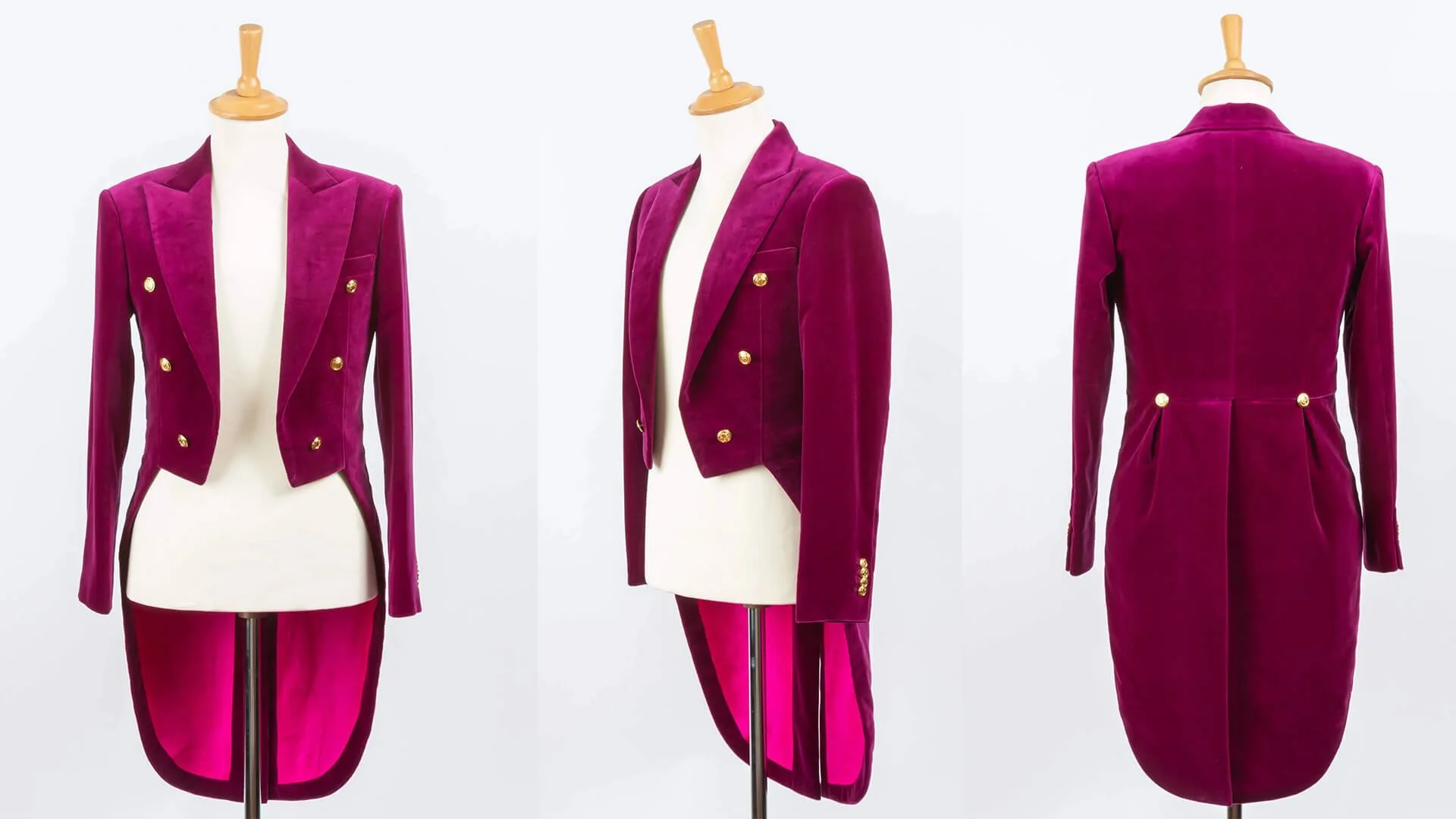 Rokkostuum Fluweel Concertkleding Fuchsia — De Oost Bespoke Tailoring