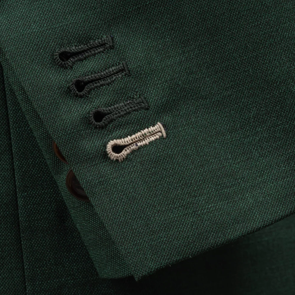 Trouwpak+3+Delig+Saffier+Groen+Merino+Wol+met+Light+Sand+Herringbone+Tweed+Gilet 30.jpg