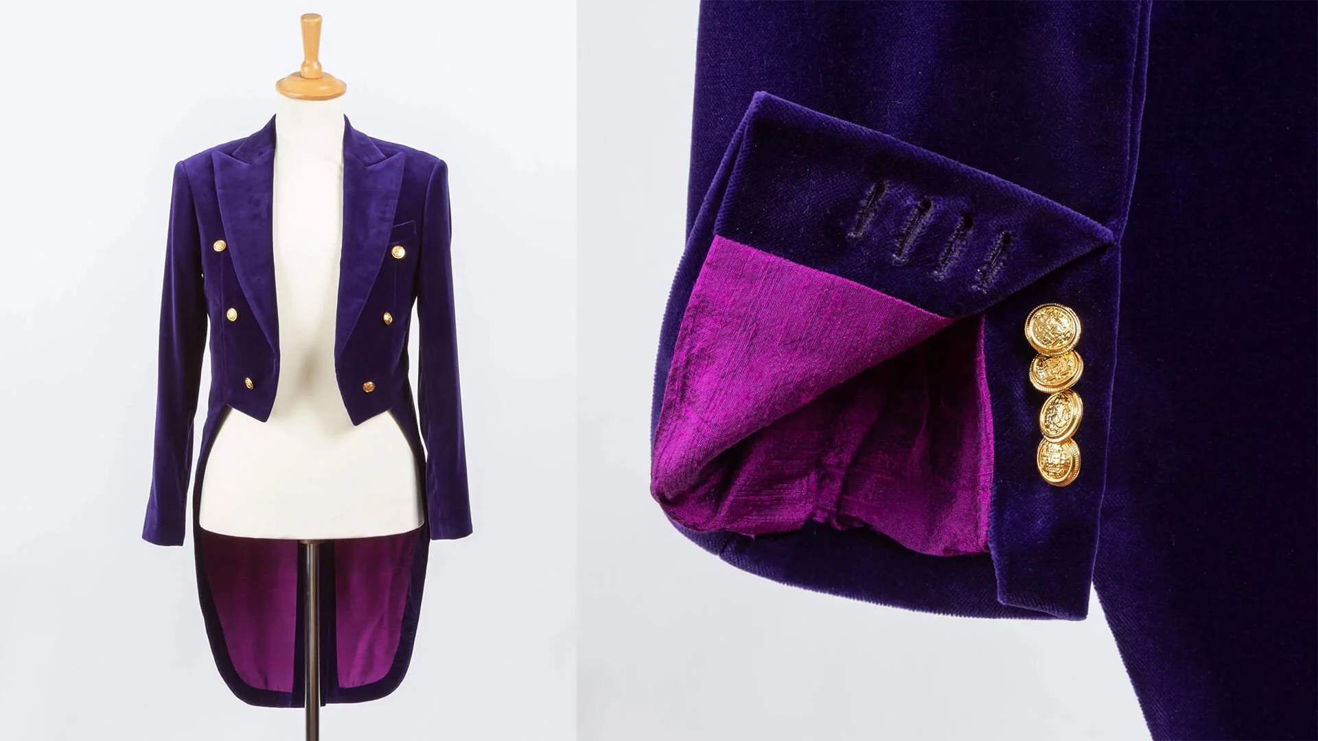 Rokkostuum Fluweel Concertkleding Paars — De Oost Bespoke Tailoring