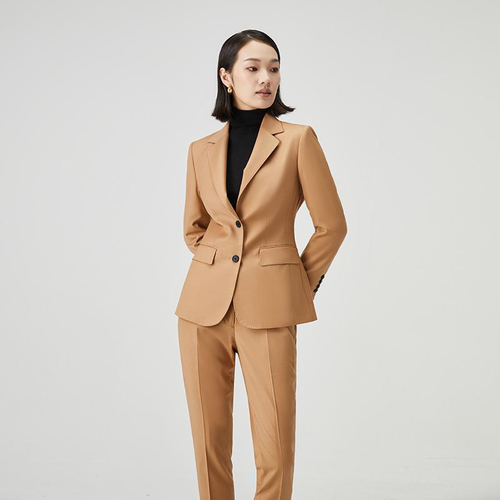 Camel pak dames - single breasted broekpak tijdloos
