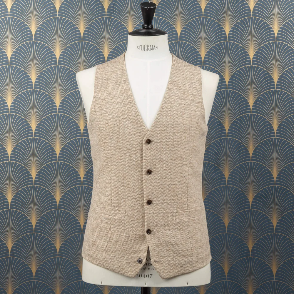 Gilet in Light Sand tweed