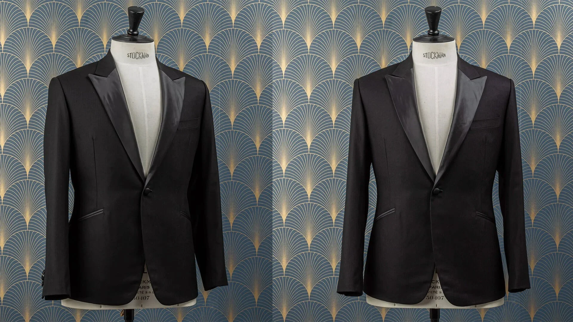 Zwarte visgraat wol en cashmere voor een avondbruiloft in Dubai