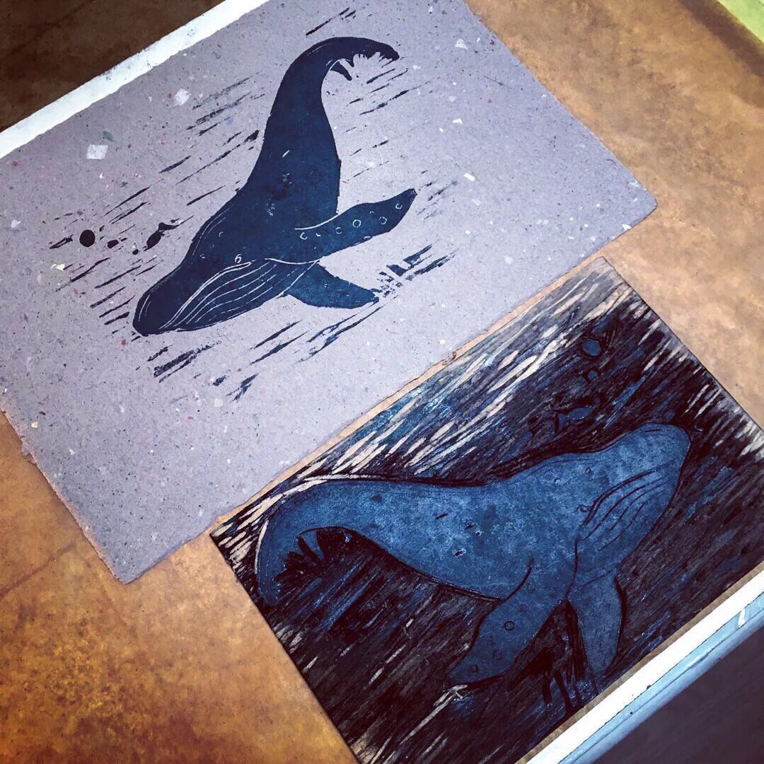 A new woodcut print..... the process step by step 