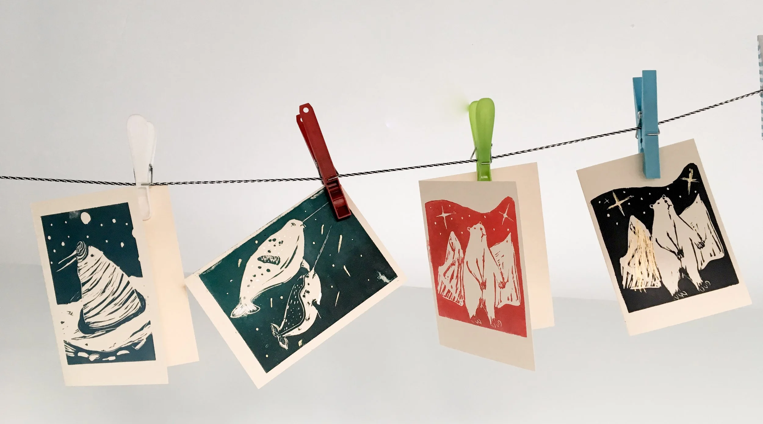Print your own linocut Christmas card workshops