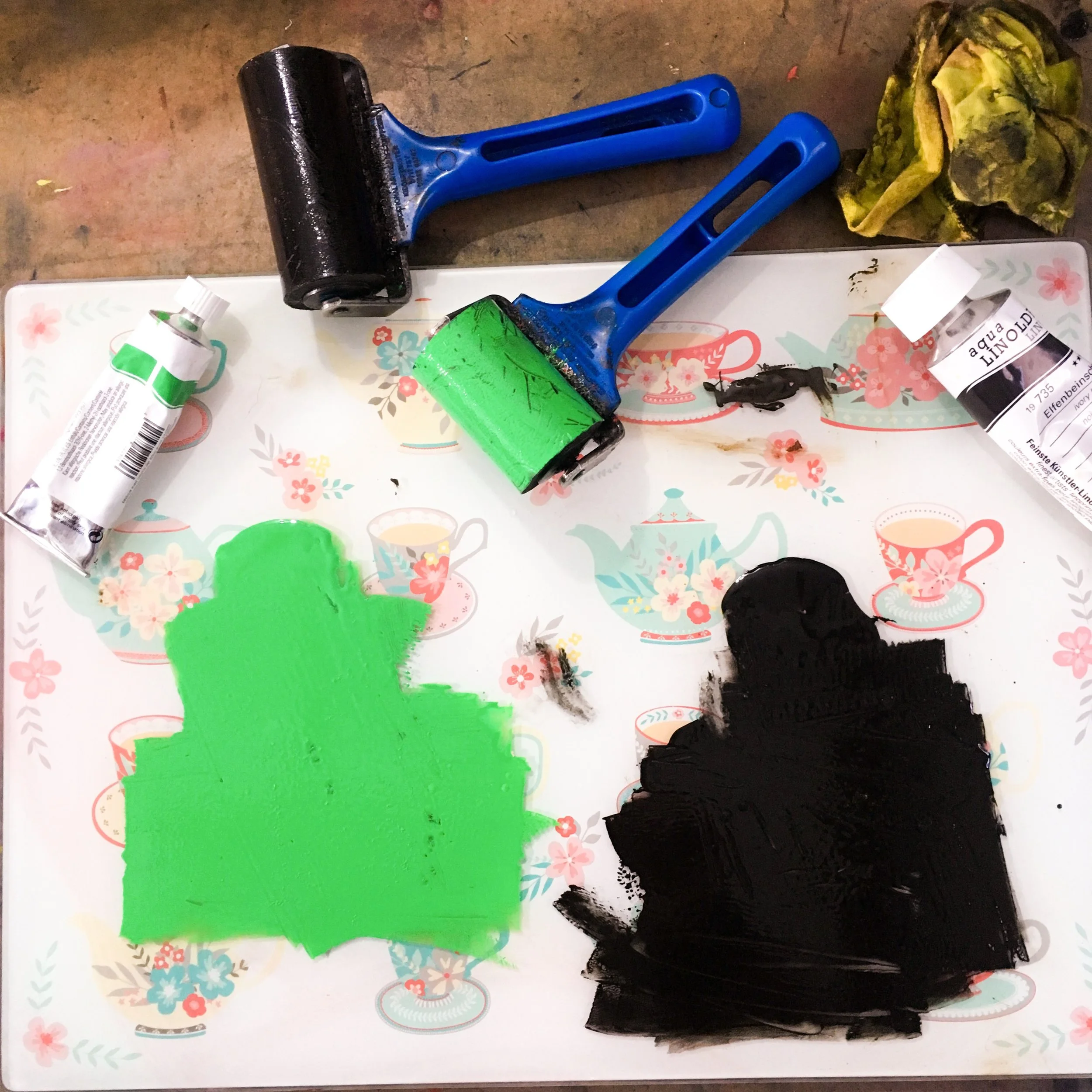 Linocut Printmaking Day at Allanbank Arts