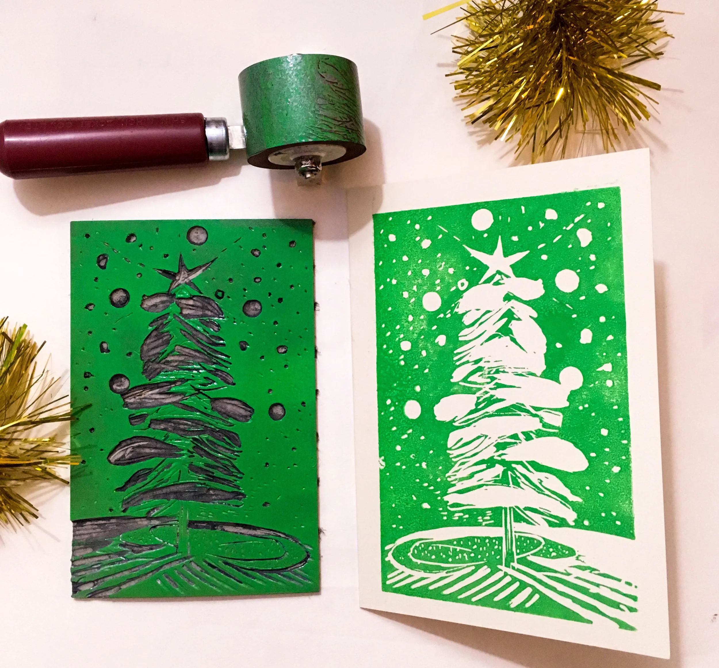 Make your own linocut Christmas cards workshop