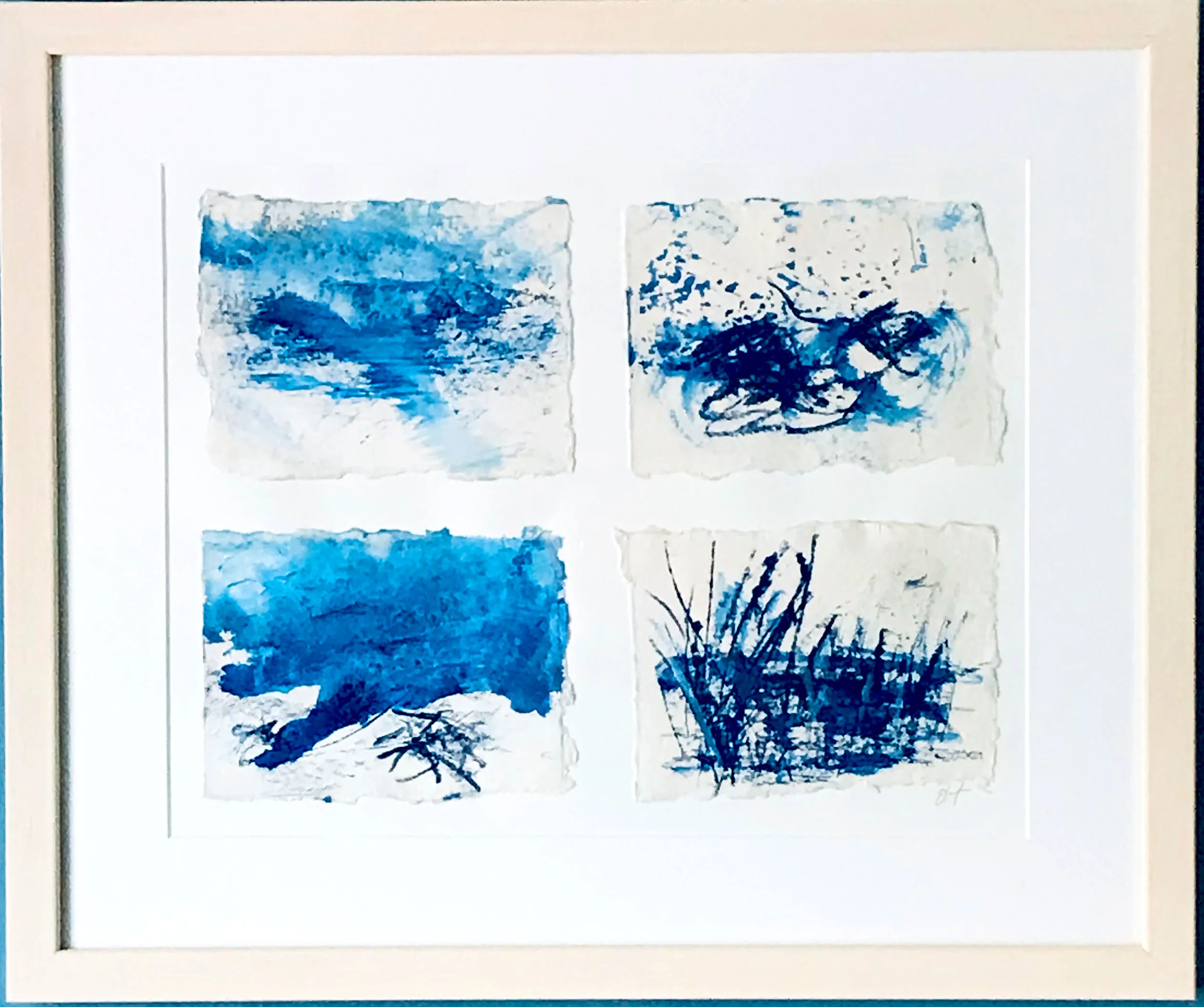 Stories from the sea lV 49 x 41 cm Mixed media and sea water&nbsp;- 4 panels&nbsp;£225