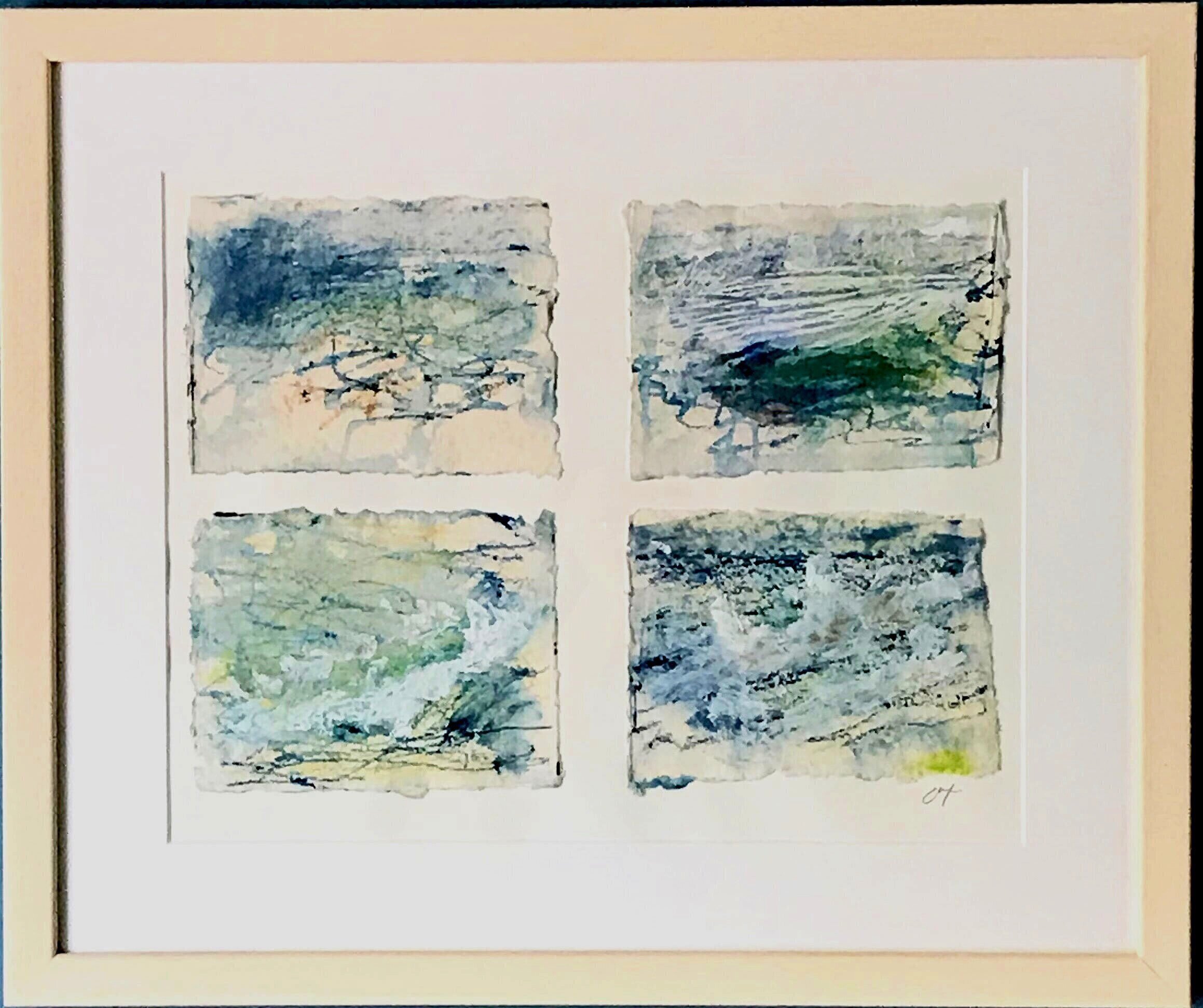 Stories from the sea III 49 x 41 cm Mixed media and sea water&nbsp;- 4 panels&nbsp;£225
