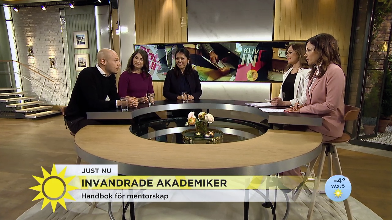 Inslag i TV 4 Nyhetsmorgon med anledning av mentorskapshandboken Kliv in .
