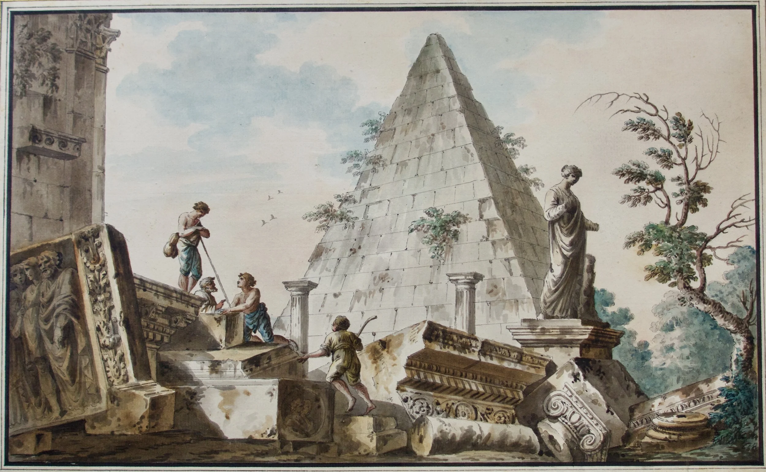 attr. F. Panini watercolor (cod. 12)