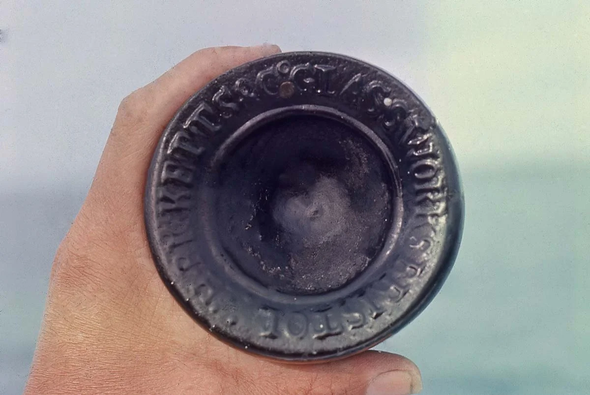 Name of maker on bottom of bottle