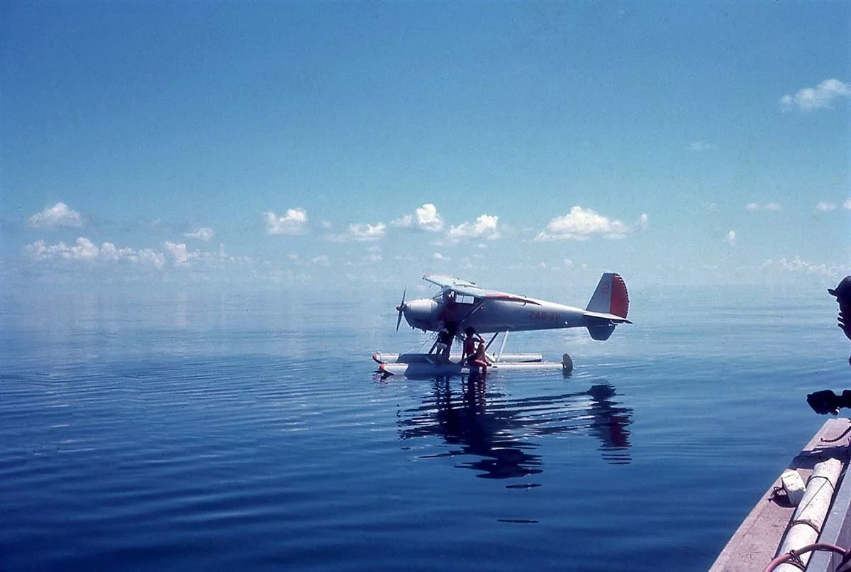 Using the seaplane to look for wrecks