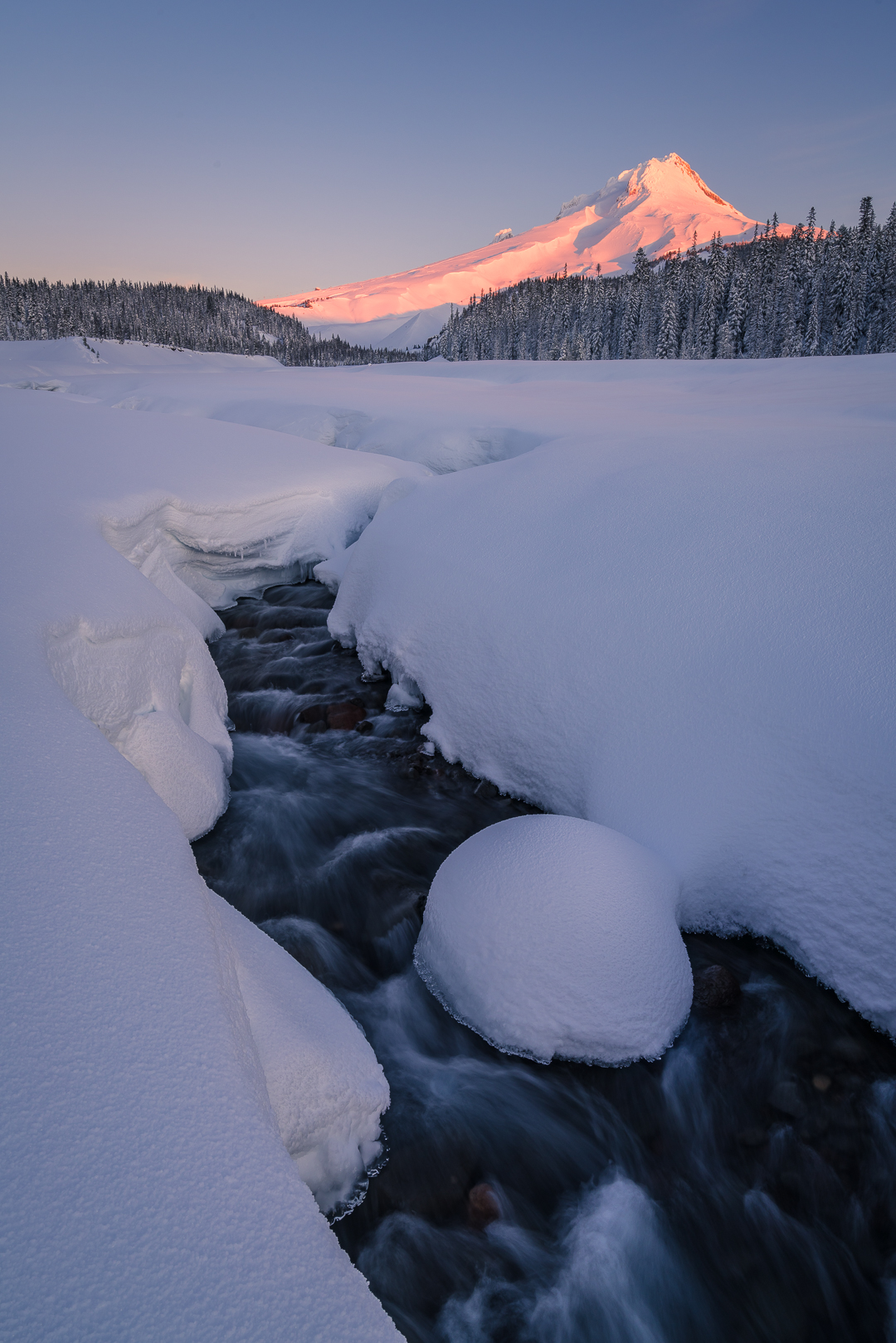 Sunrise on Mt. Hood at the White River Sno Park