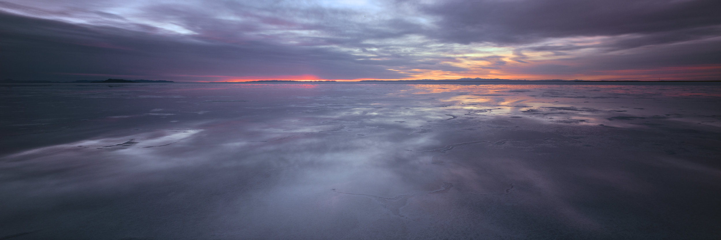  Bonneville salt flats at sunrise. Velvia 100, 2 sec, f/32. 