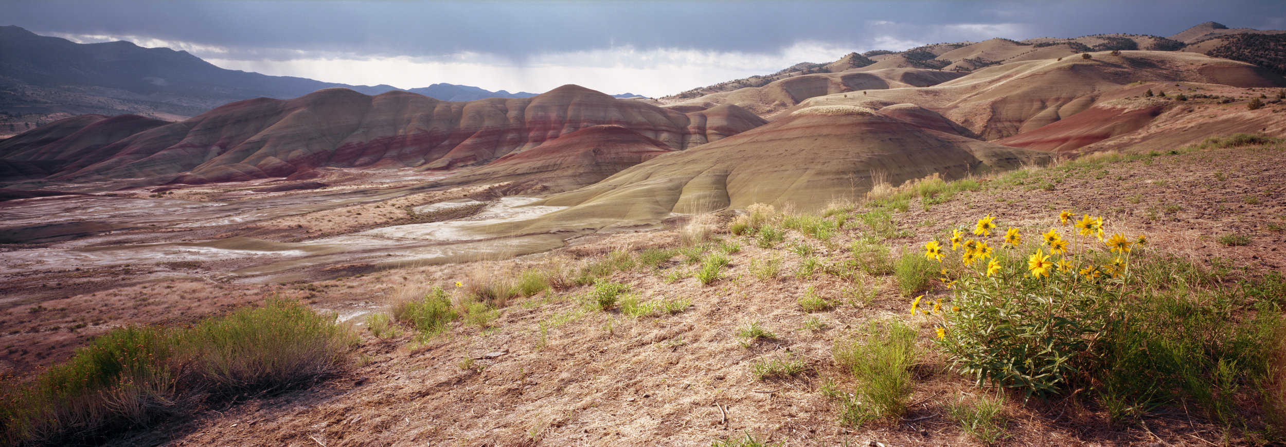  Painted Hills of Oregon at sunrise. Velvia 50, 1/4 sec, f/32. 