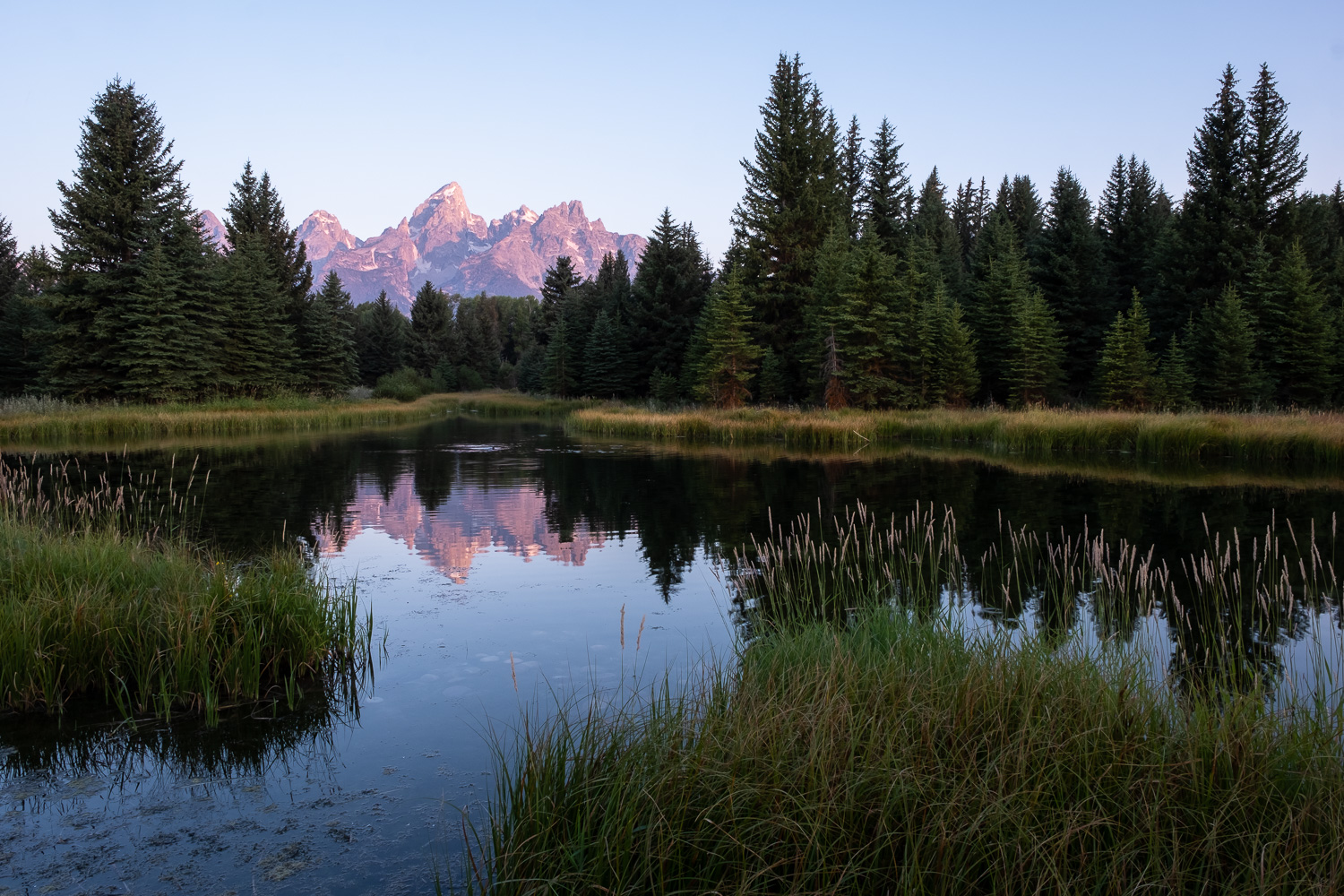 Sunrise on the Grand Teton from Schwabacher's Landing